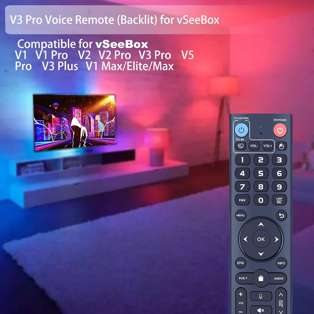 Backlit Voice Remote Control